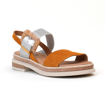 sandales & nu-pieds delphie orange-platine Mkd