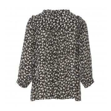 tops et chemises blouse s027b noir/fleurs sauvages Emile et Ida